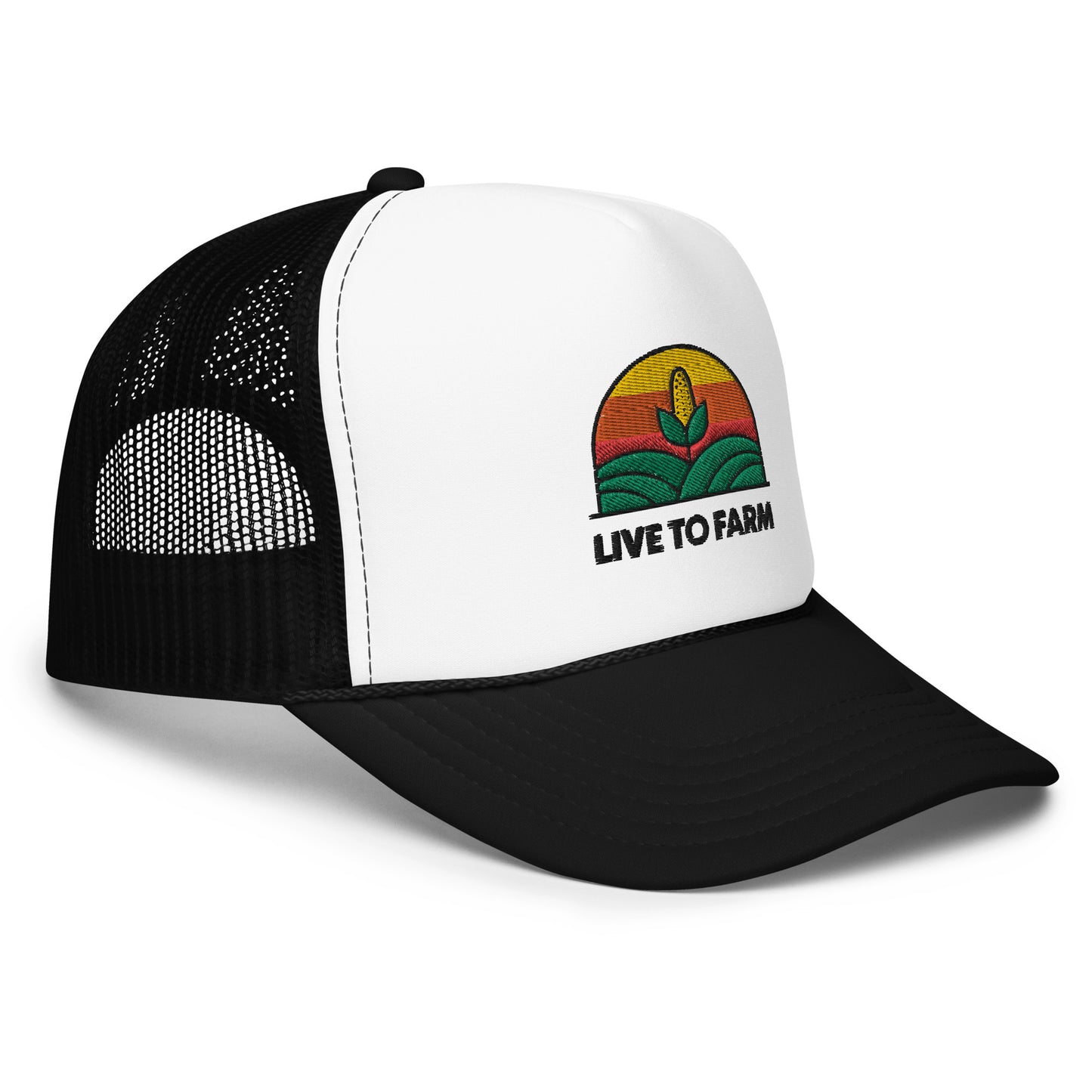 Live to Farm - Foam Trucker Hat - White
