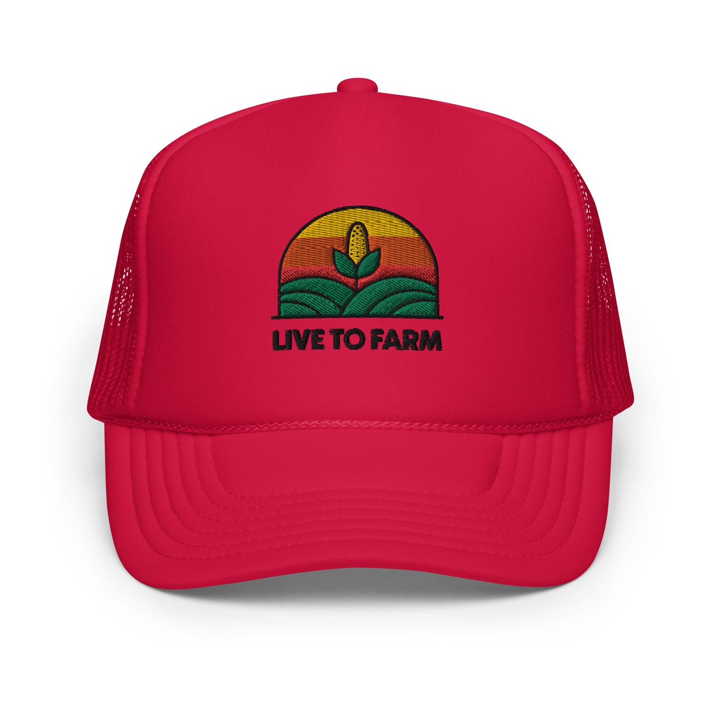 Live to Farm - Foam Trucker Hat - White