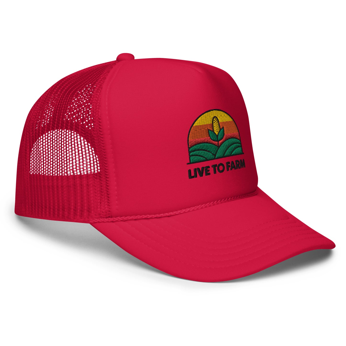 Live to Farm - Foam Trucker Hat - White