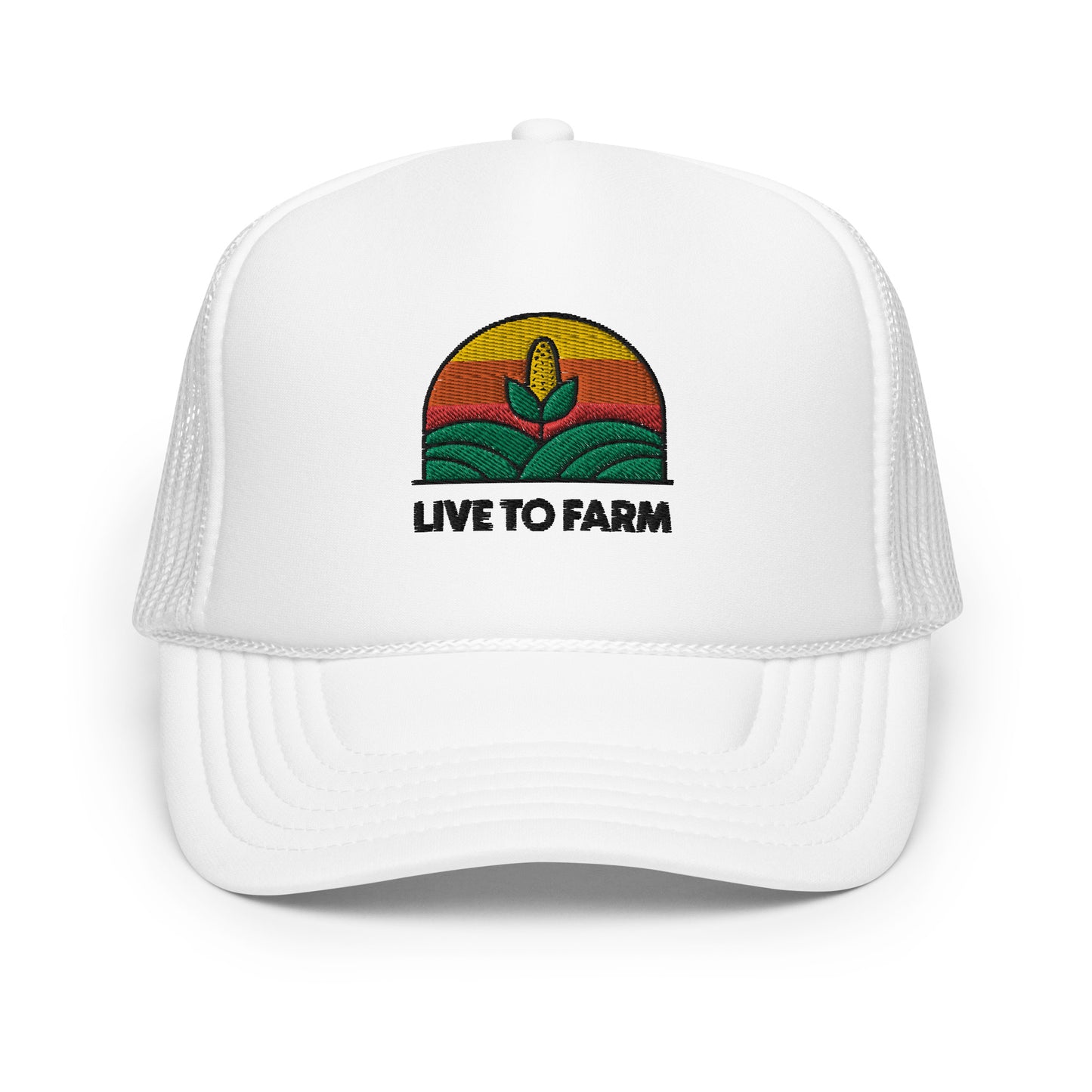 Live to Farm - Foam Trucker Hat - White