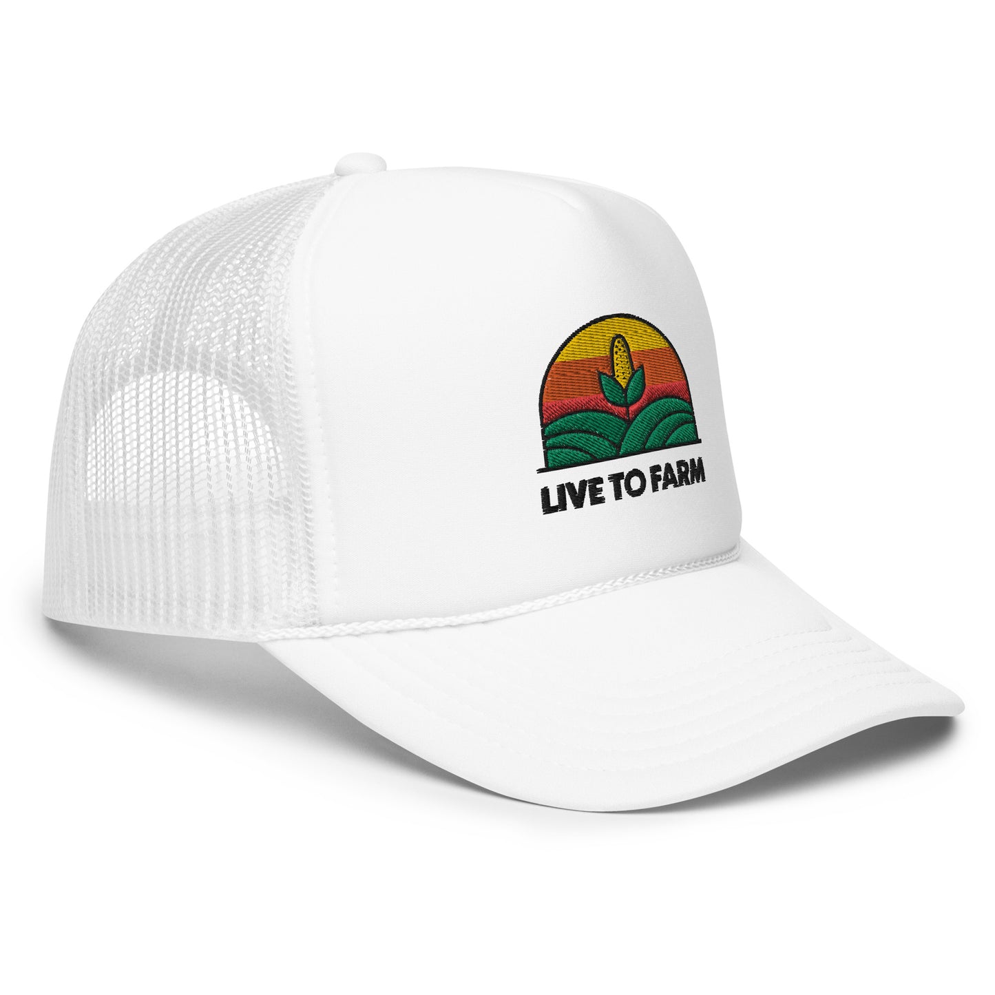 Live to Farm - Foam Trucker Hat - White