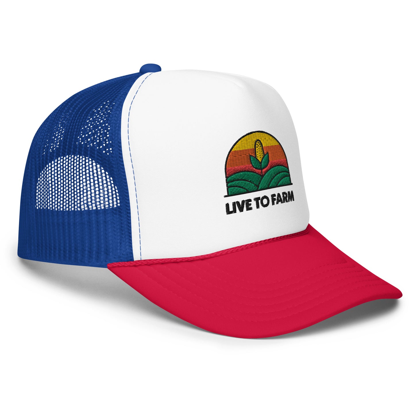 Live to Farm - Foam Trucker Hat - White