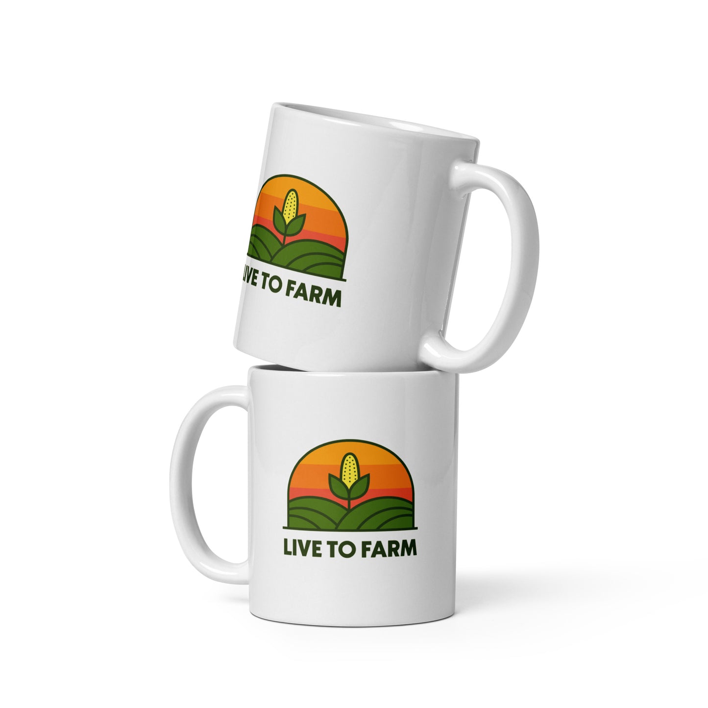 Live to Farm - White Glossy Mug