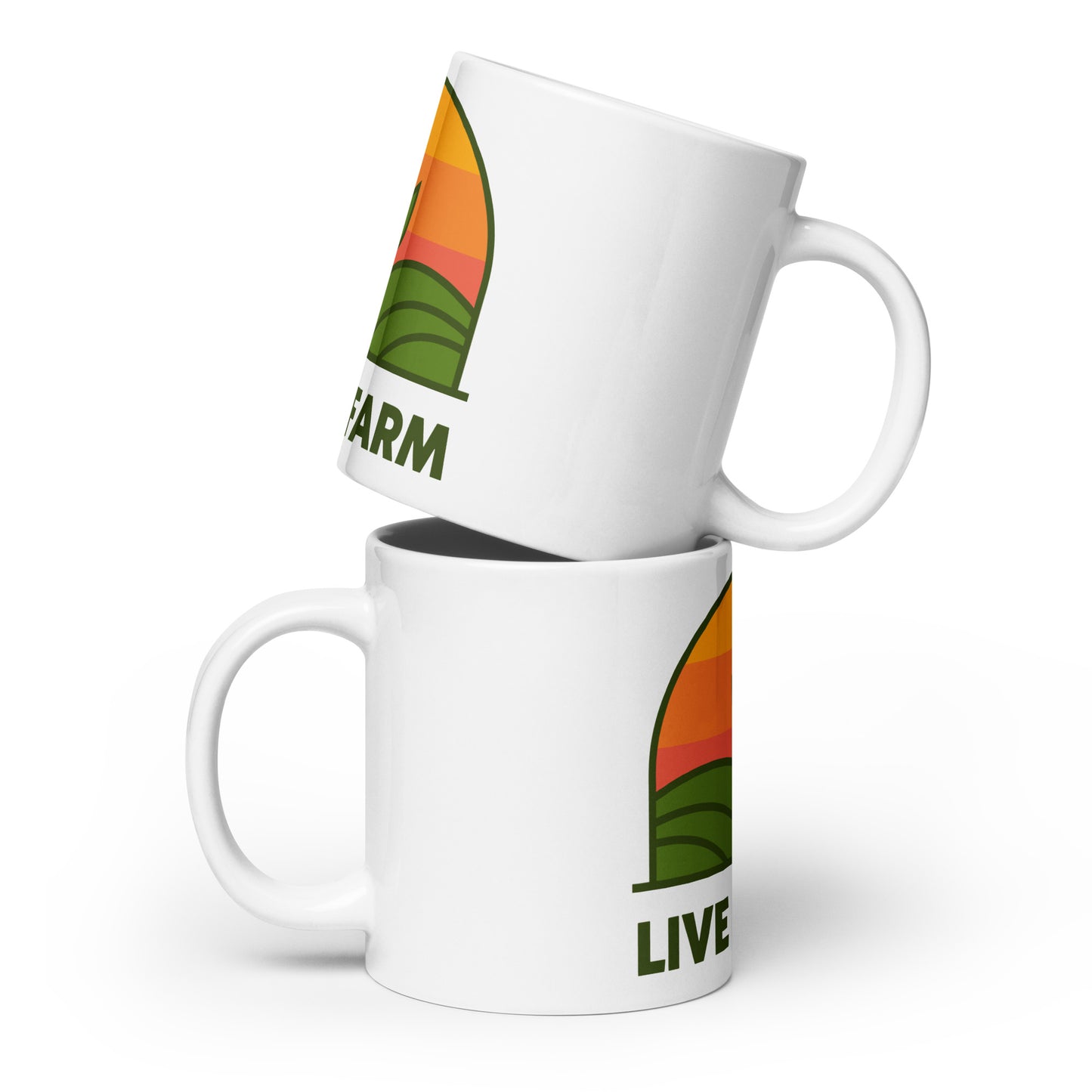 Live to Farm - White Glossy Mug