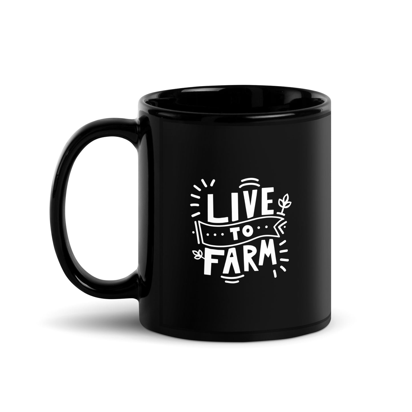 L2F Hand drawn - Black Glossy Mug