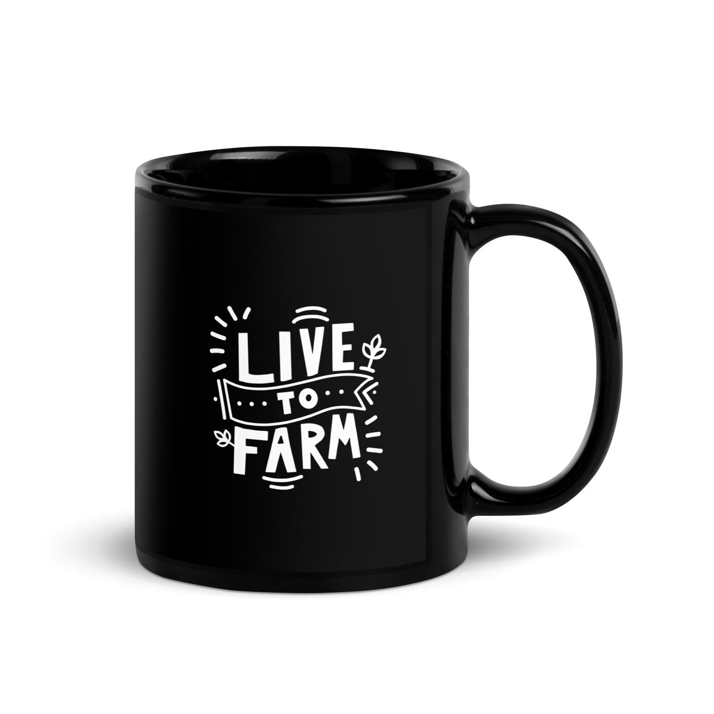 L2F Hand drawn - Black Glossy Mug