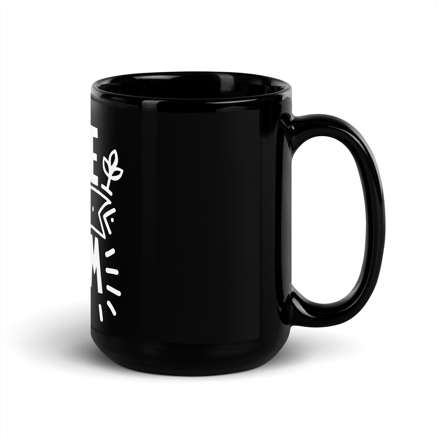 L2F Hand drawn - Black Glossy Mug