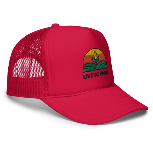 Live to Farm - Foam Trucker Hat - White